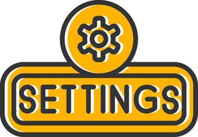 Setting Line Filled Slip Icon vector
