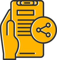 Share Line Filled Slip Icon vector