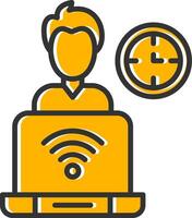 Working Line Filled Slip Icon vector
