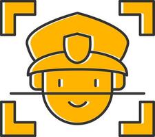 Face Recognition Line Filled Slip Icon vector