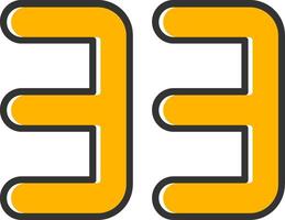 Thirty three Line Filled Slip Icon vector