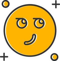Smirking Line Filled Slip Icon vector