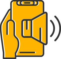 Volume Line Filled Slip Icon vector
