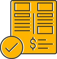 Balance Sheet Line Filled Slip Icon vector