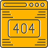 404 Error Line Filled Slip Icon vector