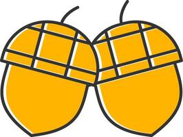 Acorn Line Filled Slip Icon vector
