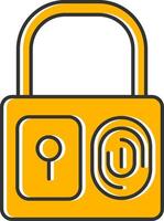 Fingerprint Lock Line Filled Slip Icon vector