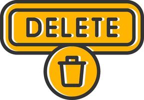 Delete Line Filled Slip Icon vector