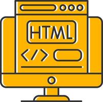 Html Line Filled Slip Icon vector