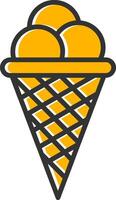 Ice Cream Line Filled Slip Icon vector