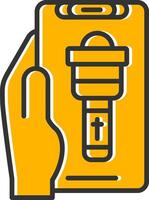 Flashlight Line Filled Slip Icon vector