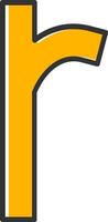 Small r Icon vector