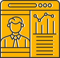 OnLine Filled Slip Web Presentation Line Filled Slip Icon vector