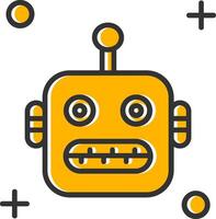 Robot Line Filled Slip Icon vector