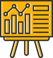 Presentation Line Filled Slip Icon vector