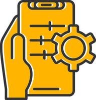 Setting Line Filled Slip Icon vector