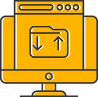 Upload Line Filled Slip Icon vector
