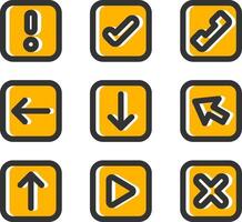 Web Button Line Filled Slip Icon vector