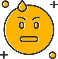 Embarrassed Line Filled Slip Icon vector