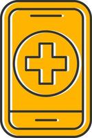 Mobile Phone Line Filled Slip Icon vector