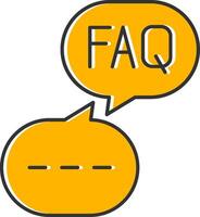 Faq Line Filled Slip Icon vector