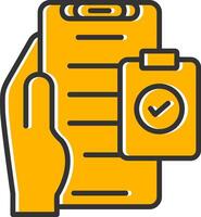 Check List Line Filled Slip Icon vector
