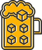 Cold Beer Line Filled Slip Icon vector