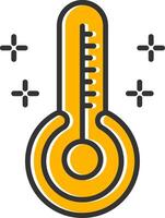 Thermometer Line Filled Slip Icon vector