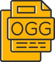 OGG File Line Filled Slip Icon vector