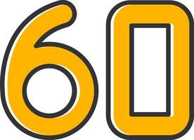 Sixty Line Filled Slip Icon vector