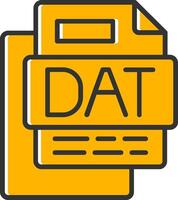 Dat File Line Filled Slip Icon vector