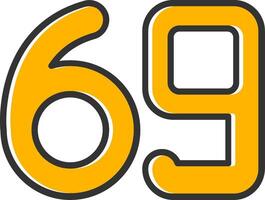 Sixty nine Line Filled Slip Icon vector