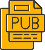 PUB File Line Filled Slip Icon vector