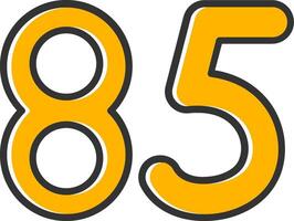 Eighty five Line Filled Slip Icon vector