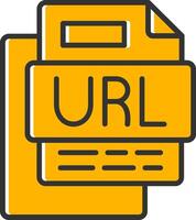 Url File Line Filled Slip Icon vector