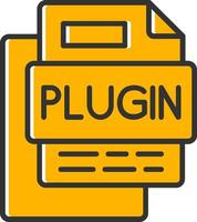 Plugin File Line Filled Slip Icon vector