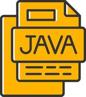 Java File Line Filled Slip Icon vector