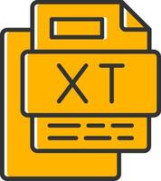 Xt File Line Filled Slip Icon vector