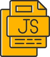 JS File Line Filled Slip Icon vector