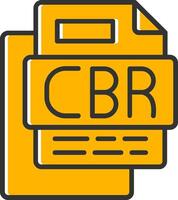 Cbr File Line Filled Slip Icon vector
