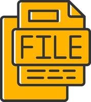 File Line Filled Slip Icon vector