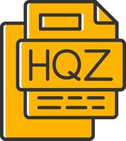Hqz File Line Filled Slip Icon vector