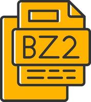 Bz2 File Line Filled Slip Icon vector