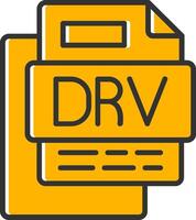 DRV File Line Filled Slip Icon vector