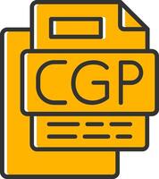 CGI File Line Filled Slip Icon vector