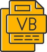 VB File Line Filled Slip Icon vector