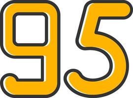Ninety five Line Filled Slip Icon vector
