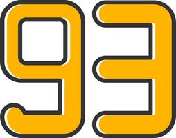 Ninety three Line Filled Slip Icon vector