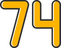 Seventy four Line Filled Slip Icon vector