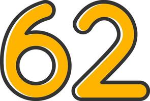 Sixty two Line Filled Slip Icon vector